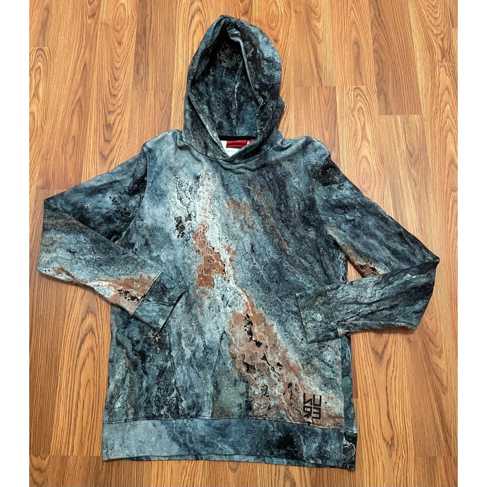 HUGO Hoodie Mens Small Graphic Logo Pullover Knit Hooded Sweatshirt